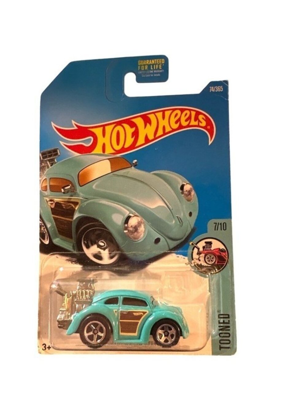 Die Cast Hot Wheels Tooned Volkswagen Beetle Car 7/10 Turquoise 2015 3+ Sealed - Picture 5 of 5